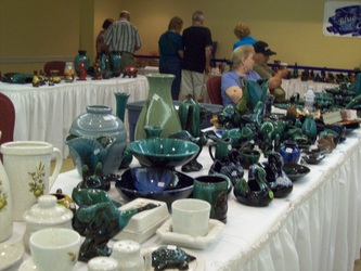 Setup Displays at the Blue Mountain Pottery Convention