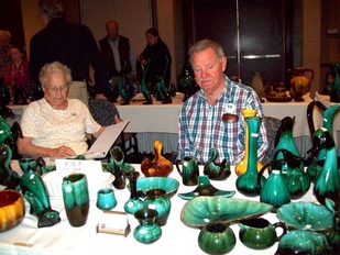 Doreen and Mike Heenan at their Blue Mountain Pottery Display Table